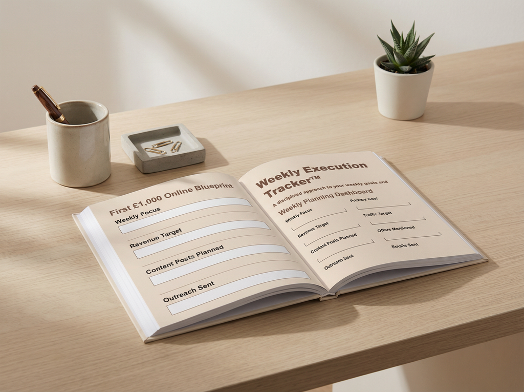 How to Make Your First £1,000 Online Blueprint™ – Content Hooks, Outreach Scripts & Email Templates | Beginner Digital Income Blueprint | Online Business Starter Kit