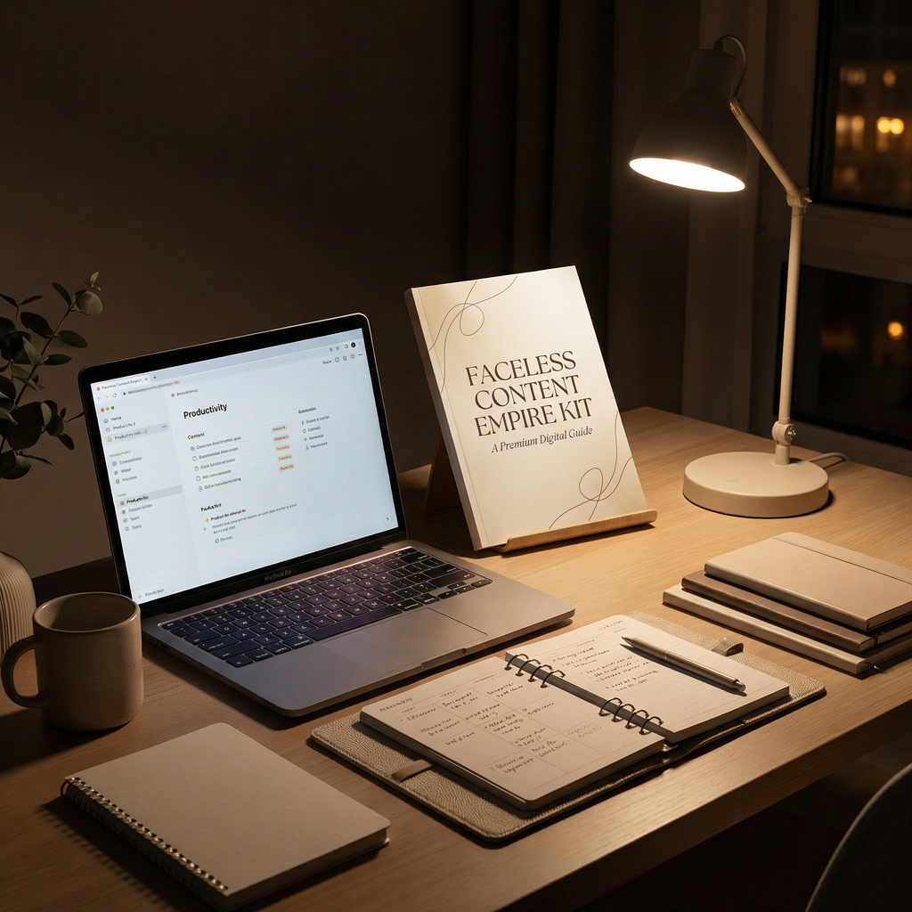 Faceless Content Empire Kit™  Build a Profitable Online Brand Without Showing Your Face | Digital Product System + Scripts + Templates